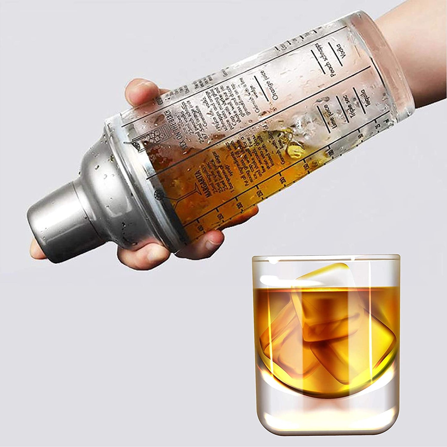 COCTELERA SHAKER CON RECETAS DE 400 ML