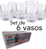 SET DE 6 VASOS OLD FASHIONED PARA WHISKY CRISTAL EXTRA BRILLANTE