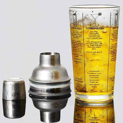 COCTELERA SHAKER CON RECETAS DE 400 ML
