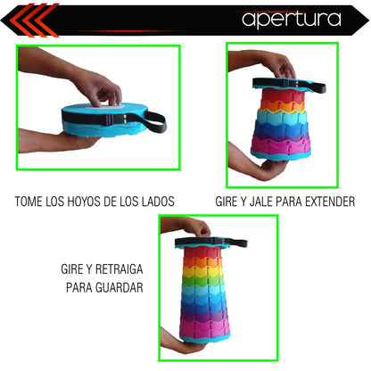 Taburete Banco Plegable portátil retráctil, banco telescópico ligeros para adultos y niños