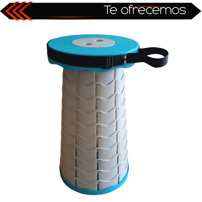 Taburete Banco Plegable portatil retratil (Blanco)