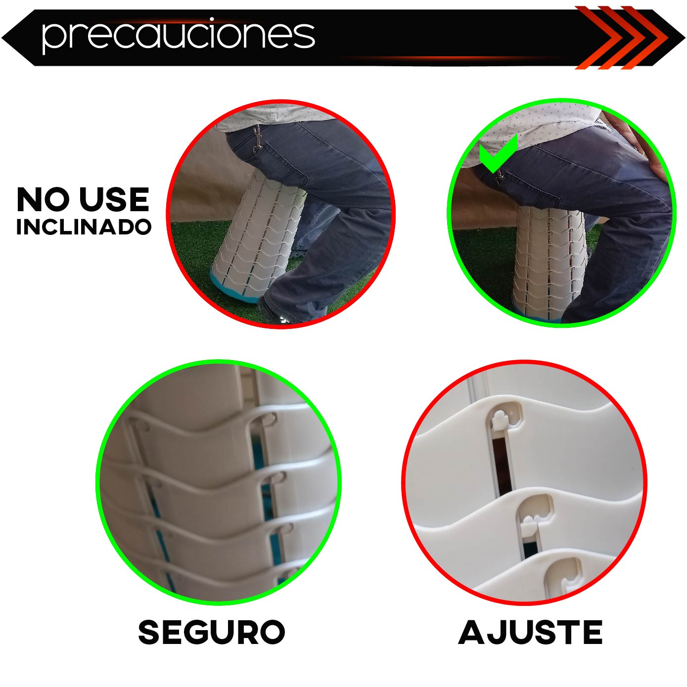 Taburete Banco Plegable portatil retratil (Blanco)