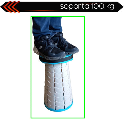 Taburete Banco Plegable portatil retratil (Blanco)