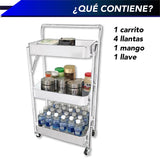 Carrito Multifuncional Organizador Desplegable 3 Niveles