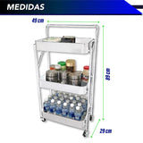 Carrito Multifuncional Organizador Desplegable 3 Niveles