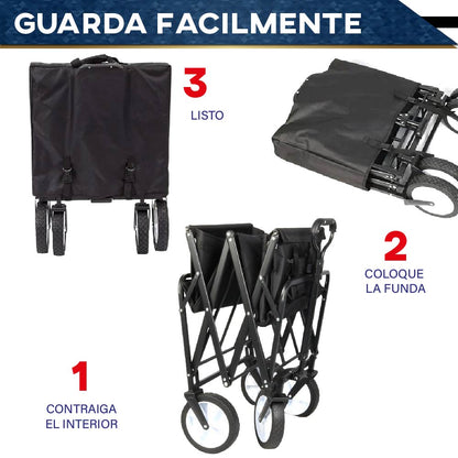 Carrito De Compras Plegable Carrito Transportador Multiusos