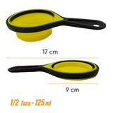 RD ROYAL COOK Tazas y cucharas medidoras de silicona plegable libres de BPA Juego de 8 herramientas de medición de cocina para medición de líquidos y secos
