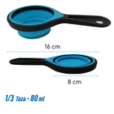 RD ROYAL COOK Tazas y cucharas medidoras de silicona plegable libres de BPA Juego de 8 herramientas de medición de cocina para medición de líquidos y secos