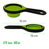 RD ROYAL COOK Tazas y cucharas medidoras de silicona plegable libres de BPA Juego de 8 herramientas de medición de cocina para medición de líquidos y secos
