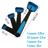 RD ROYAL COOK Tazas y cucharas medidoras de silicona plegable libres de BPA Juego de 8 herramientas de medición de cocina para medición de líquidos y secos