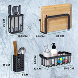 RD Royal Cook Escurridor de Platos de 85 cm de Largo sobre Fregadero, escurridor de Platos Acero Inoxidable Escurridor de trastes Ahorra Espacio 10 Accesorios (Negro)