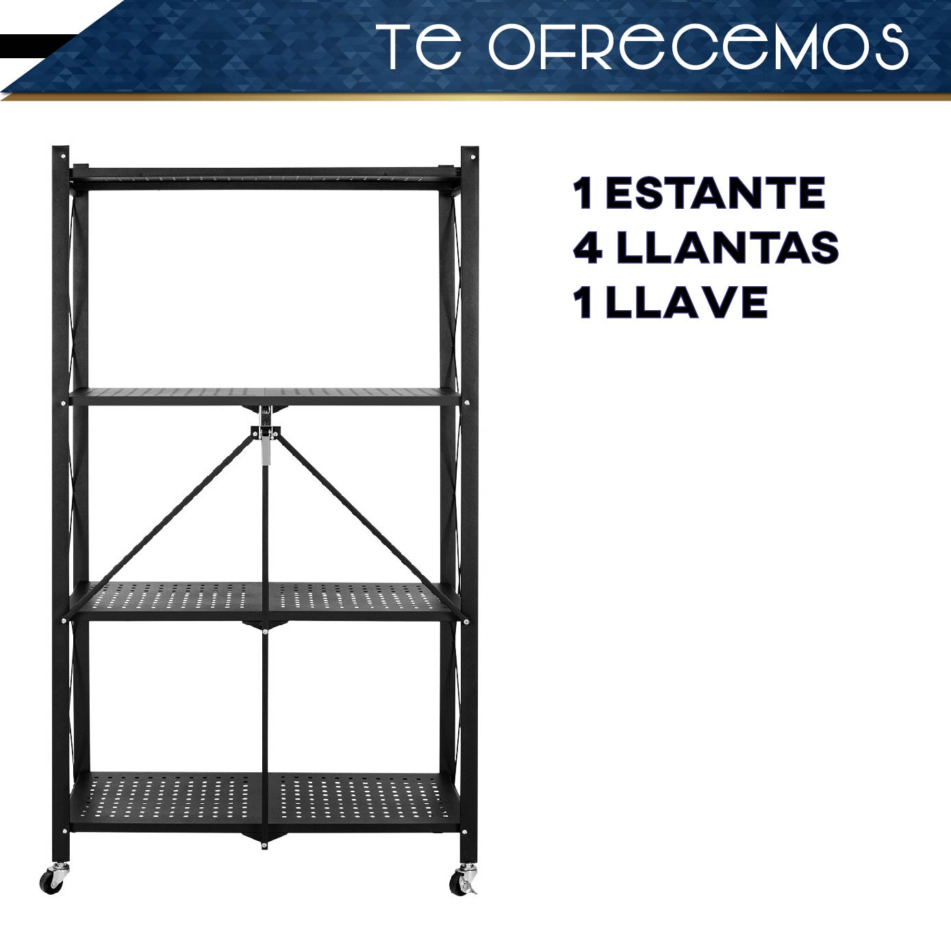 Estante Metalico Anaquel Rack Plegable 4 Niveles