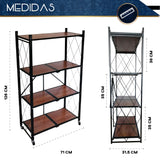 Estante Metalico Y Madera Rack Plegable 4 Niveles