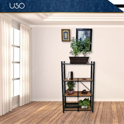 Estante Metalico Y Madera Rack Plegable 4 Niveles