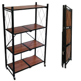 Estante Metalico Y Madera Rack Plegable 4 Niveles