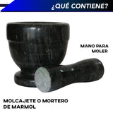 MORTERO MOLCAJETE O CUENCO Y PILÓN DE MÁRMOL