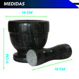 MORTERO MOLCAJETE O CUENCO Y PILÓN DE MÁRMOL