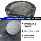 MORTERO MOLCAJETE O CUENCO Y PILÓN DE MÁRMOL