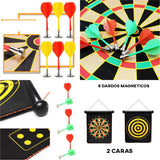 Juego de Dardos, 2 Dianas, de 42 x 51 cm, 6 Dardos Punta de Acero Magnético, 2 Colores Distintos. Jugar con Amigos y Familia, Fácil Instalación en Casa y Oficina