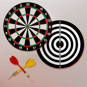 Juego de Dardos, 2 Dianas en 1, 40 cm de Diámetro, 6 Dardos Punta de Acero 2 Colores Distintos. Jugar con Amigos y Familia, Fácil Instalación en Casa y Oficina