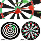 Juego de Dardos, 2 Dianas en 1, 40 cm de Diámetro, 6 Dardos Punta de Acero 2 Colores Distintos. Jugar con Amigos y Familia, Fácil Instalación en Casa y Oficina