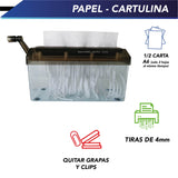 TRITURADOR DE PAPEL MANUAL PORTÁTIL PARA EL HOGAR, Y OFICINA TAMAÑO: CARTA Y OFICIO