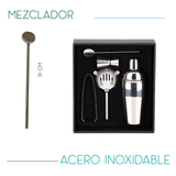 JUEGO DE BAR, SET DE 5 PIEZAS PARA BAR, MIXOLOGÍA, COCTELERAS ACERO INOXIDABLE