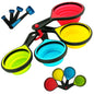 RD ROYAL COOK Tazas y cucharas medidoras de silicona plegable libres de BPA Juego de 8 herramientas de medición de cocina para medición de líquidos y secos