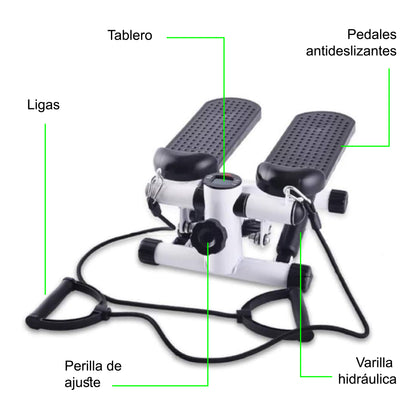 Escaladora con Pedales Antideslizantes y Bandas de Resistencia