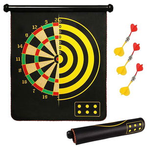 Juego de Dardos, 2 Dianas, de 42 x 51 cm, 6 Dardos Punta de Acero Magnético, 2 Colores Distintos. Jugar con Amigos y Familia, Fácil Instalación en Casa y Oficina