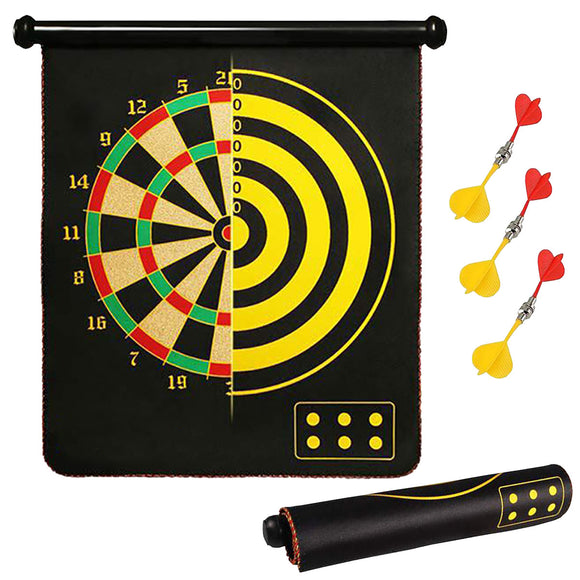 Juego de Dardos, 2 Dianas, de 42 x 51 cm, 6 Dardos Punta de Acero Magnético, 2 Colores Distintos. Jugar con Amigos y Familia, Fácil Instalación en Casa y Oficina