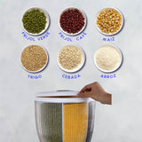 RD ROYAL COOK Dispensador de Semillas, Dispensador de Granos y alimentos secos, Dispensador con capacidad de 10 L. 4 separadores para mesa