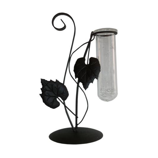 Florero acero y Vidrio Minimalista incluye contenedor de Flores hidropónicas para la decoración del hogar