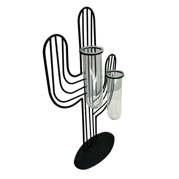 Florero acero y Vidrio Minimalista incluye contenedor de Flores hidropónicas para la decoración del hogar
